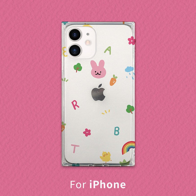 iPhone 12 mini / iPhone 12 Pro / 12 対応 ケース AKAN ソフトスクエアケース ウサギ