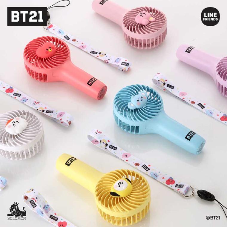 bt21 公式 グッズ 【ミニ携帯扇風】 BT21 ミニハンディファン ハンズフリー 扇風機 MINI HANDY FAN ハンディーファン ベビー ストラップ付き【公式ライセンス品】 ＜＜数量限定＞＞