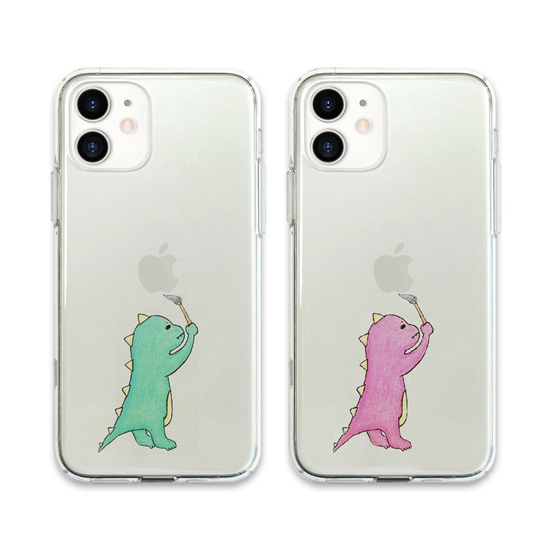 【訳あり アウトレット】 iPhone SE (第3世代) ケース カバー AKAN ソフトクリアケース お絵かきザウルス [iPhone SE3/SE2/12 mini/12 Pro/12]