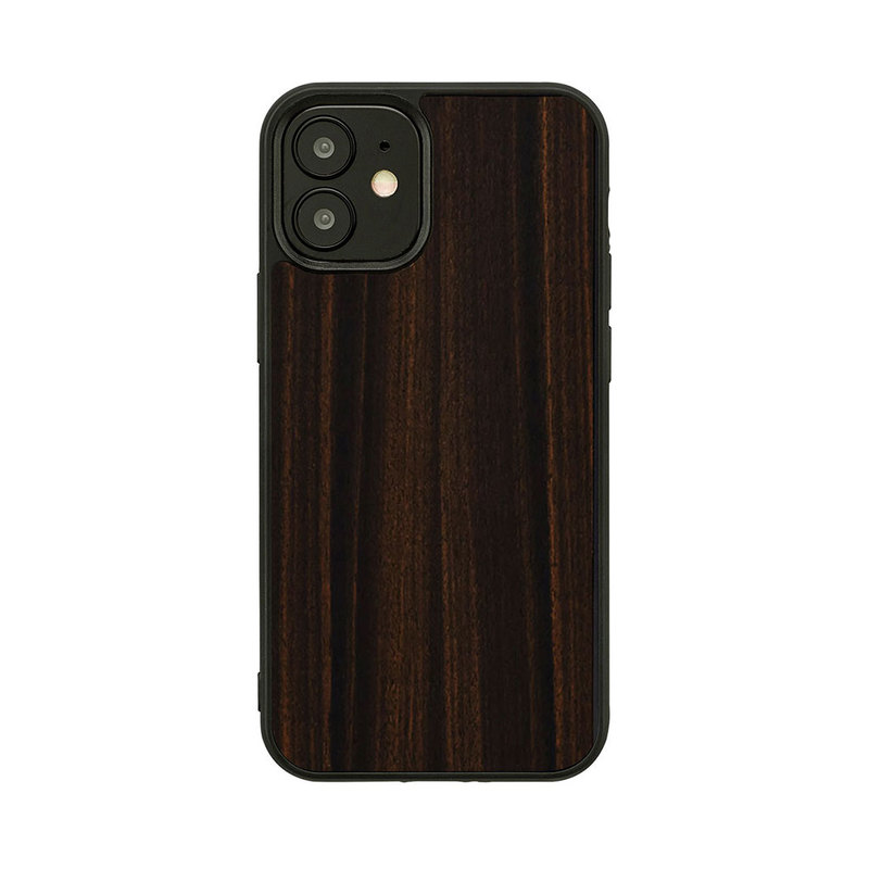 【訳あり アウトレット】 iPhone 13 Pro ケース 天然木 バックカバー Man&Wood Ebony iPhone 13 / 13 Pro / iPhone 12 Pro / 12 / 11 木製 背面カバー型 アイフォンケース 