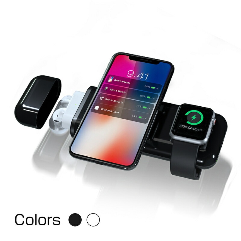 【訳あり アウトレット】AirAlly All-in-1 for Apple 10,000mAh 無線モバイルバッテリー【AirPods iPhone Apple Watch iPad 同時充電 】|