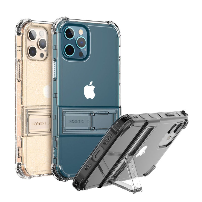 【訳あり アウトレット】 araree Mach Stand iPhone 12 クリアケース スタンド iPhone 12 mini iPhone 12 Pro スタンド ケース [ 耐衝撃 クリア 高透明 ポリカーボネート TPU ハイブリッド ] アイフォン 12 プロ カバー
