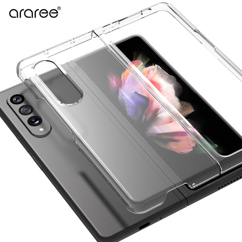 araree 【 Galaxy Z Fold3 5G ケース 】 NUKIN クリア ギャラクシー ゼットフォールド 保護 カバー SCG11 SC-55B 密着痕防止 背面カバー型