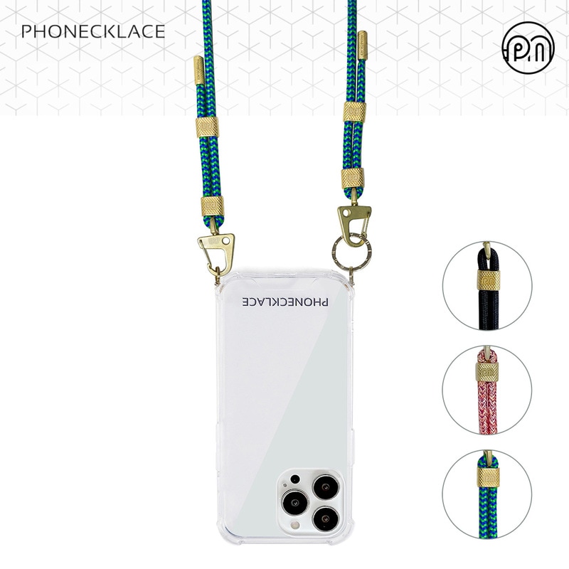 iPhone 13 Pro ケース クロスボディストラップ付き クリア バックカバー Phonecklace 【 iPhone 14 / iPhone 13 / 13 Pro 】 背面カバー型 アイフォンケース