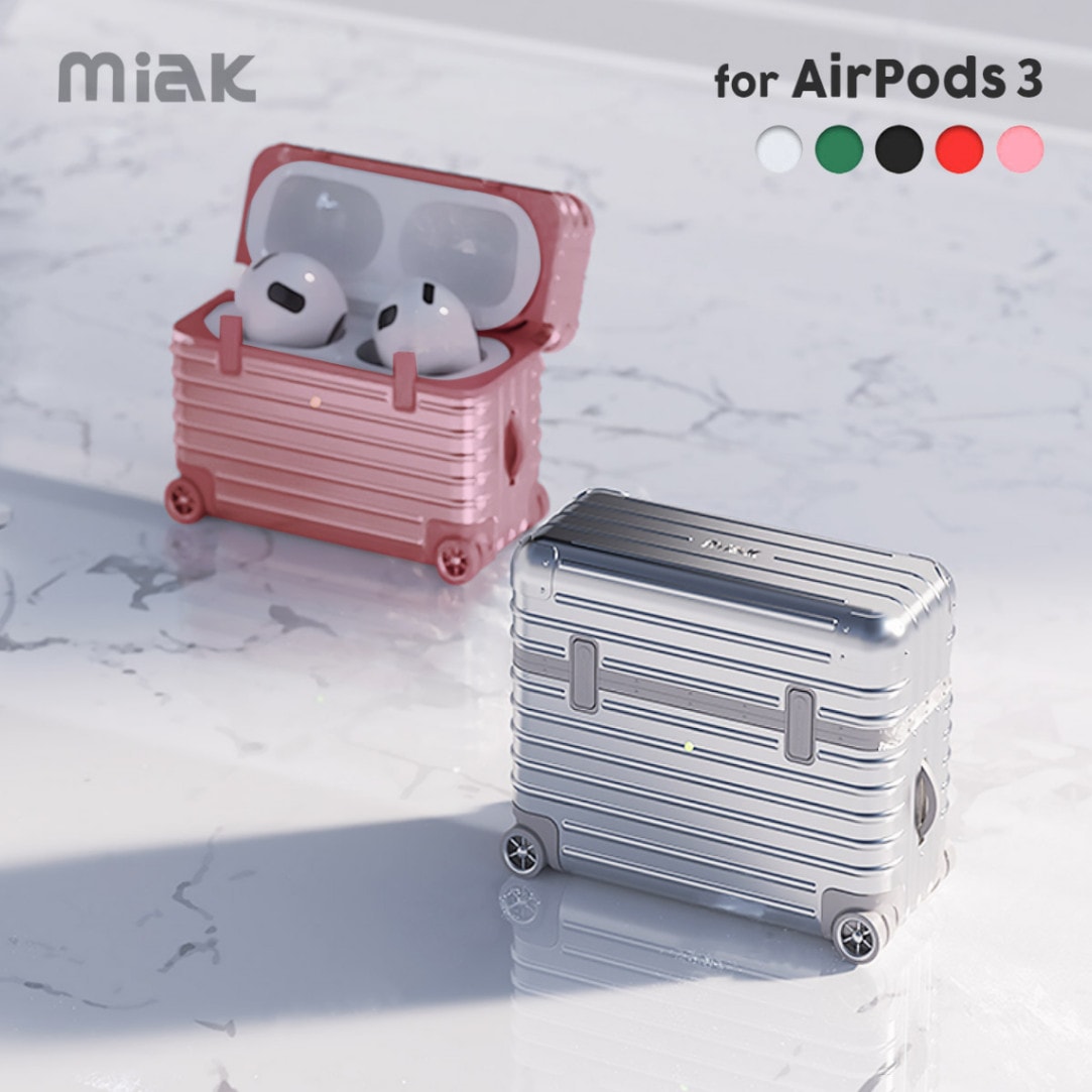 miak AirPods 第3世代 ケース カバー キャリーケース [ ハードケース ワイヤレス充電 Qi 対応 ]