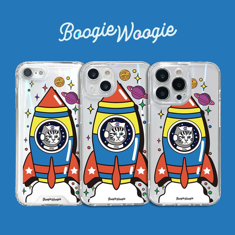 iPhone SE3 ケース バックカバー BOOGIE WOOGIE  オーロラケース Kitty Rocket【iPhone 13 / 13 Pro / 13 mini / iPhone SE (第3/2世代)、 / 8 / 7 】