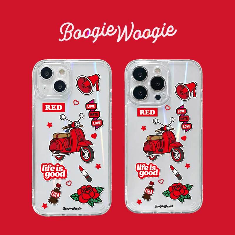 iPhone 13 Pro ケース バックカバー BOOGIE WOOGIE 【iPhone 13 / 13 Pro / 13 mini】 オーロラケース Red