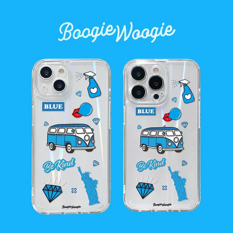 iPhone 13 Pro ケース バックカバー BOOGIE WOOGIE 【iPhone 13 / 13 Pro / 13 mini】 オーロラケース Blue