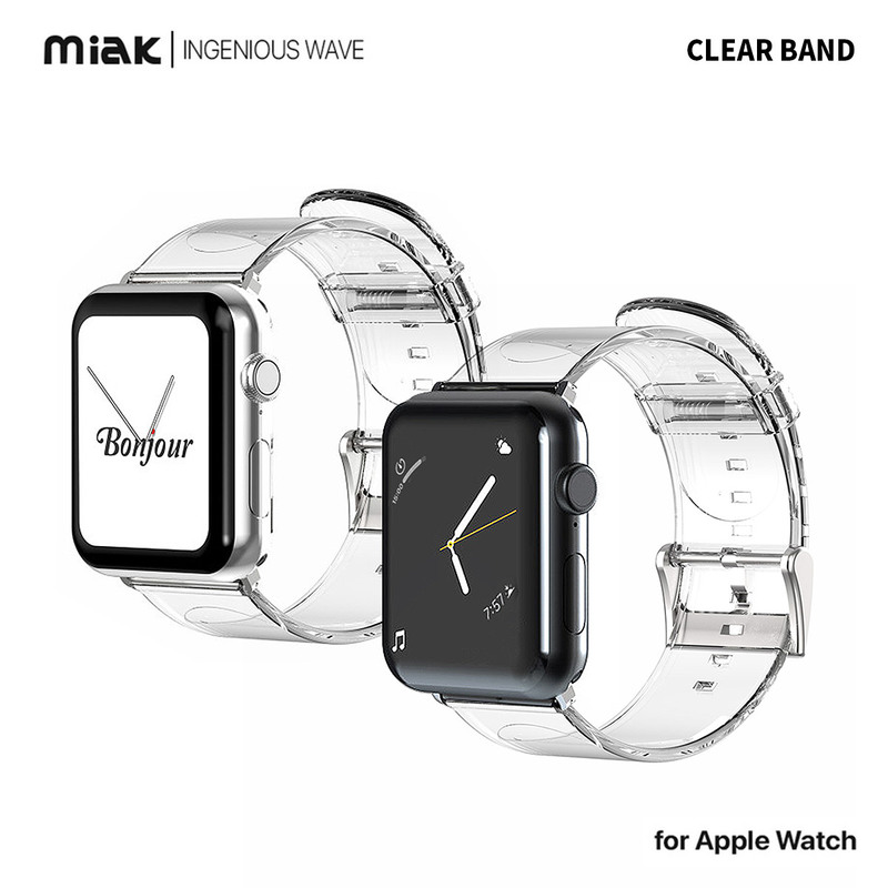 アップルウォッチ 透明バンド CLEAR BAND 交換バンド for Apple Watch 49mm, 46/45/44/42/41/40/38mm