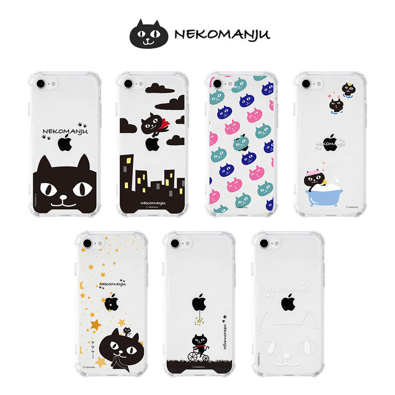 [iPhone SE (第3世代)/8/7 用] ネコマンジュウパターン 衝撃吸収 ハイブリッドケース カバー 公式ライセンス品