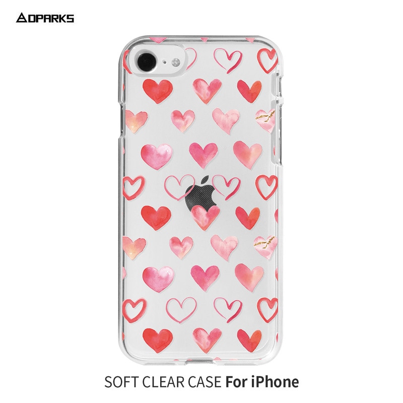 iPhone SE (第3世代 / 2022年) ケース カバー ソフト クリア バックカバー Dparks ハートパターン 【 iPhone SE (第2世代)、iPhone 8 / 7 】 背面カバー型 アイフォンケース