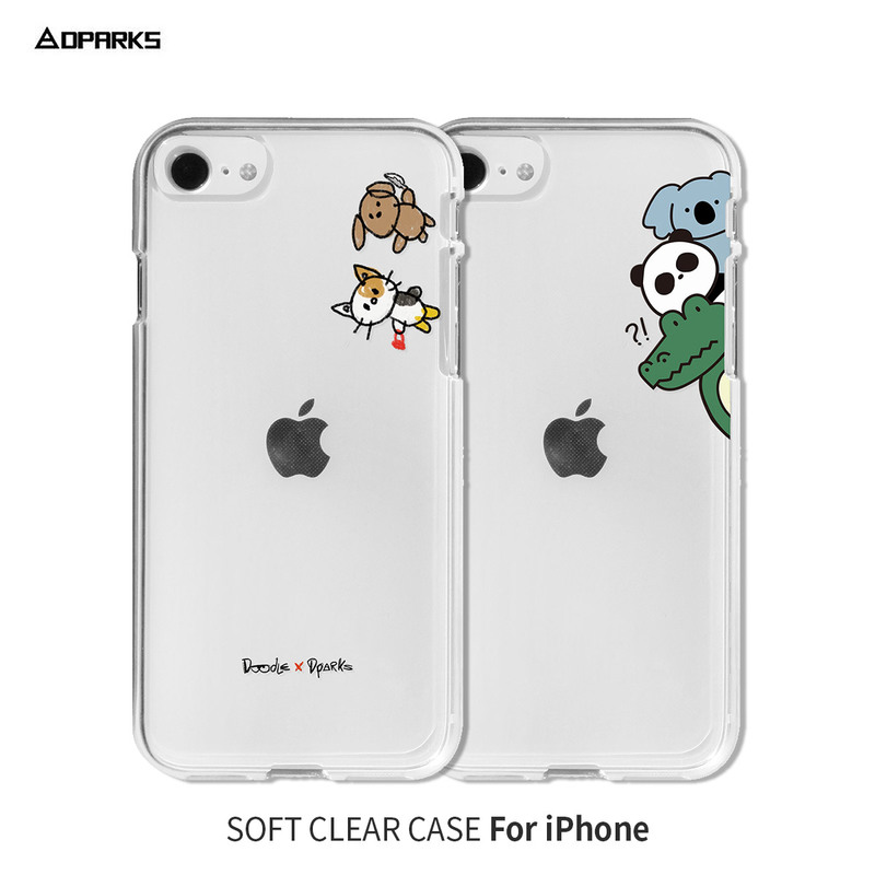 iPhone SE (第3世代 / 2022年) ケース カバー ソフト クリア バックカバー Dparks おでかけとのぞき【 iPhone SE (第2世代)、iPhone 8 / 7 】 背面カバー型 アイフォンケース