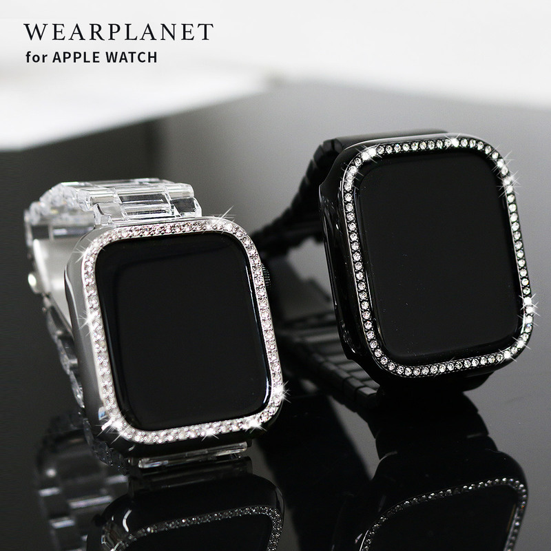 WEARPLANET ラインストーンケース for Apple Watch 45/44/41/40mm (Series 8-4,SE)