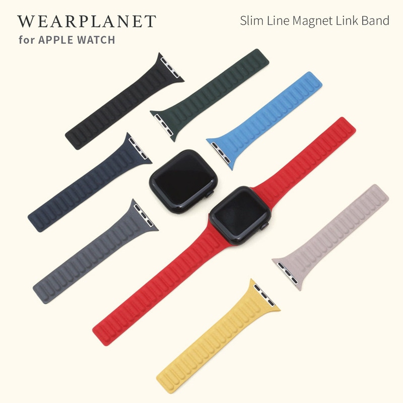アップルウォッチ Slim Line マグネットリンクバンド 交換バンド for Apple Watch 49mm, 46/45/44/42/41/40/38mm (Ultra2/1,Series10-1,SE)