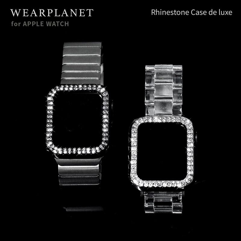アップルウォッチ 保護カバー ラインストーンハードケース for Apple Watch 45/44/41/40mm