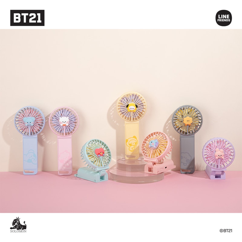 bt21 公式 グッズ ハンズフリー 扇風機 BT21 minini デュアルブレードハンディファン【公式ライセンス品】|BT21|サマーアイテム