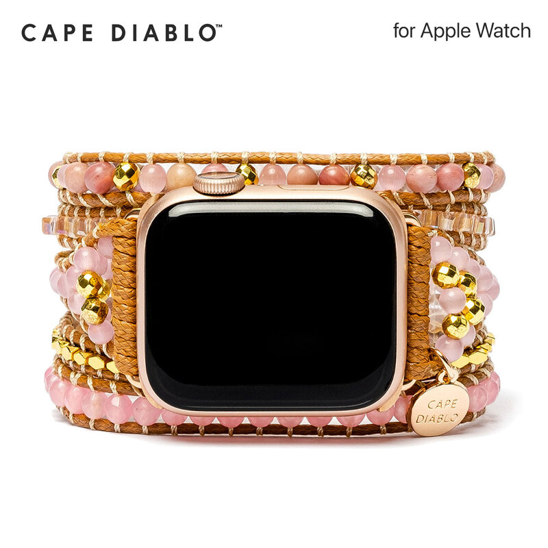 アップルウォッチバント ゴールデンローズクオーツ M/Sサイズ for Apple Watch 49mm, 46/45/44/42/41/40/38mm