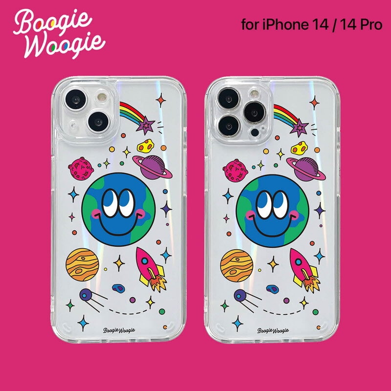 BOOGIE WOOGI [ iPhone 14 / 14 Pro ] オーロラケース Earth（アース） ホログラム