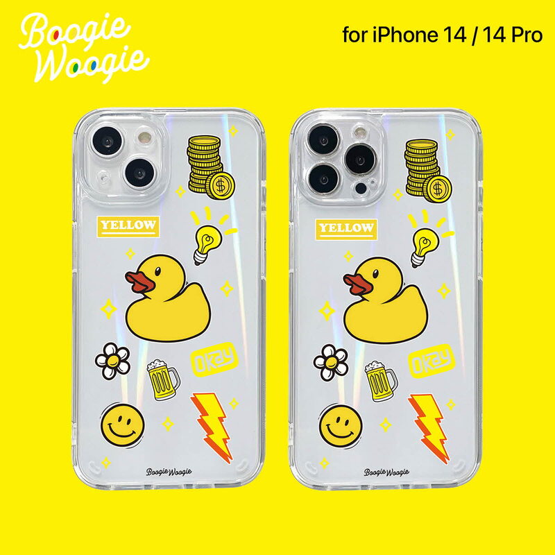 BOOGIE WOOGI [ iPhone 14 / 14 Pro ] オーロラケース Yellow（イエロー） ホログラム