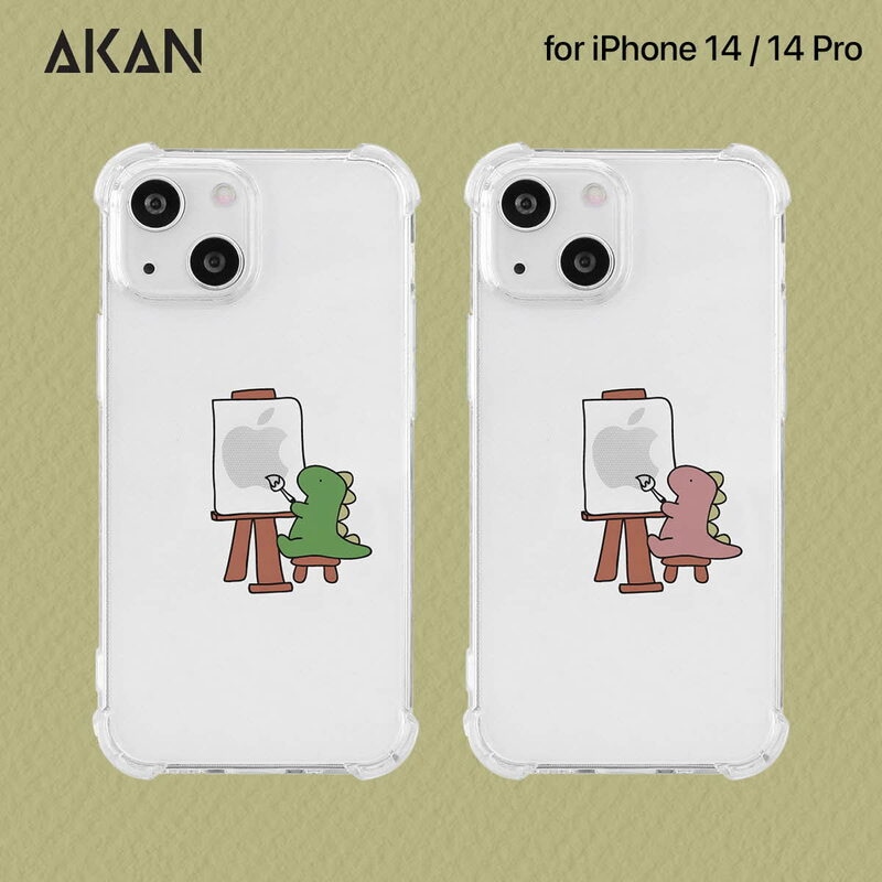 AKAN [ iPhone 14 / 14 Pro ] ソフトタフケース おしごとザウルス―画家
