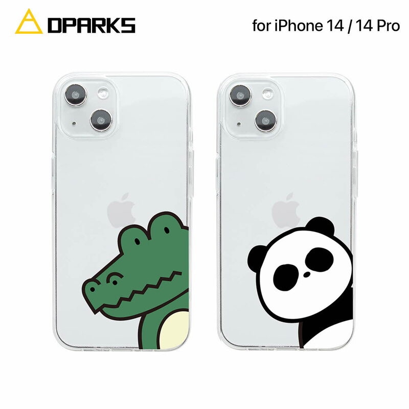 Dparks [ iPhone 14 / 14 Pro ] ソフトクリアケース かわいいキャラクター ワニとパンダ