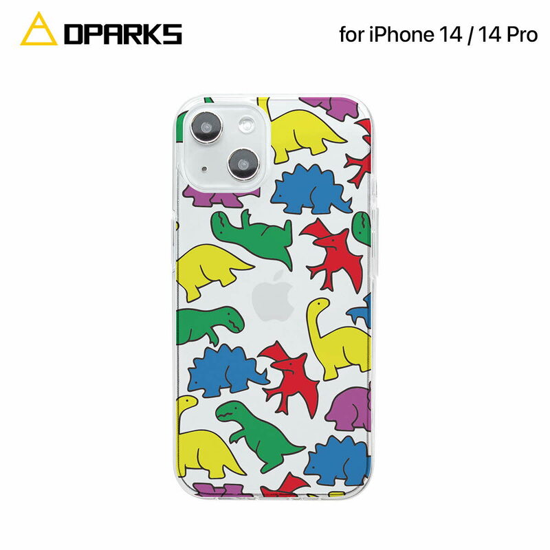 Dparks [ iPhone 14 / 14 Pro ] ソフトクリアケース カラフルザウルス