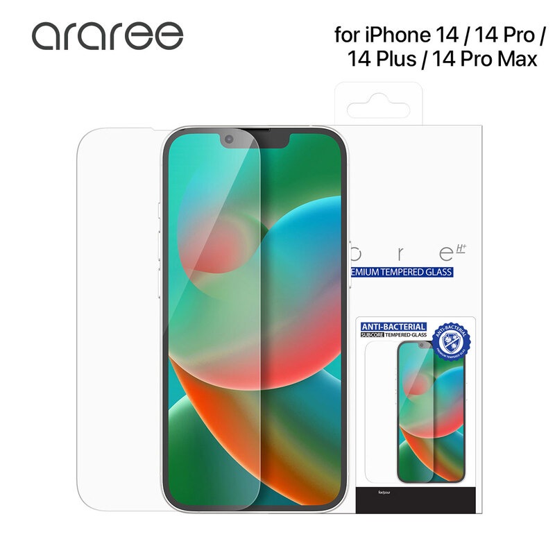 araree [ iPhone 14 / 14 Plus / 14 Pro / 14 Pro Max ] SUBCORE 抗菌強化ガラスフィルム