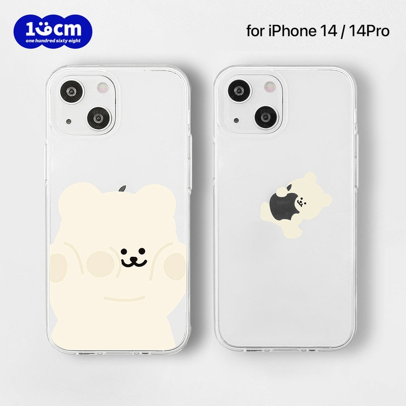 168cm [ iPhone 14 / 14 Pro / iPhone 13 ] ソフトクリアケース くまちゃんと