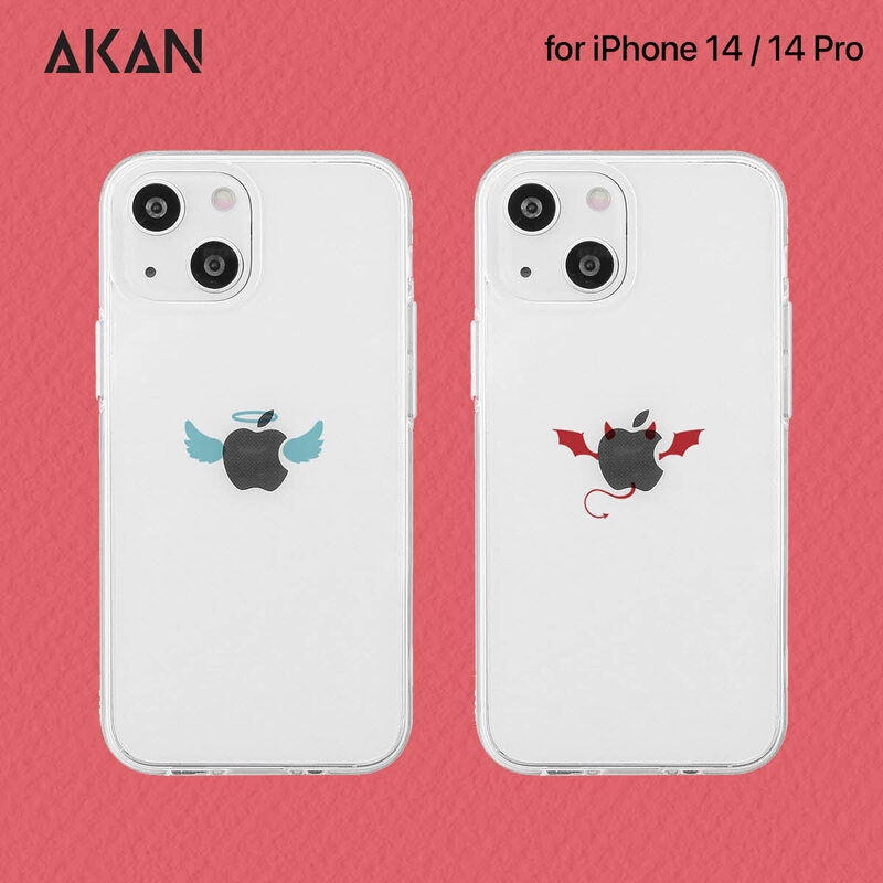 AKAN [ iPhone 14 / 14 Pro ] ソフトクリアケース 天使 悪魔