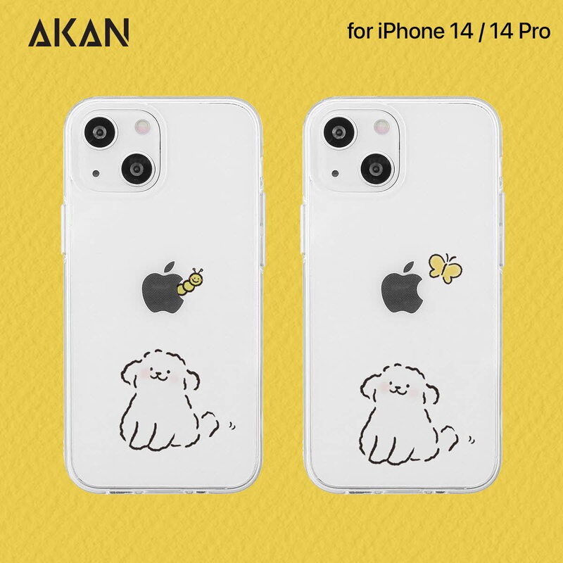 AKAN [ iPhone 14 / 14 Pro ] ソフトクリアケース ワンちゃん