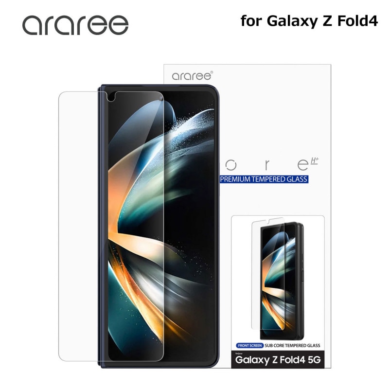 araree Galaxy Z Fold 4 ガラスフィルム SUB CORE フロントディスプレイ用強化ガラス 保護シート 9H [SAMSUNGの公式認証品]