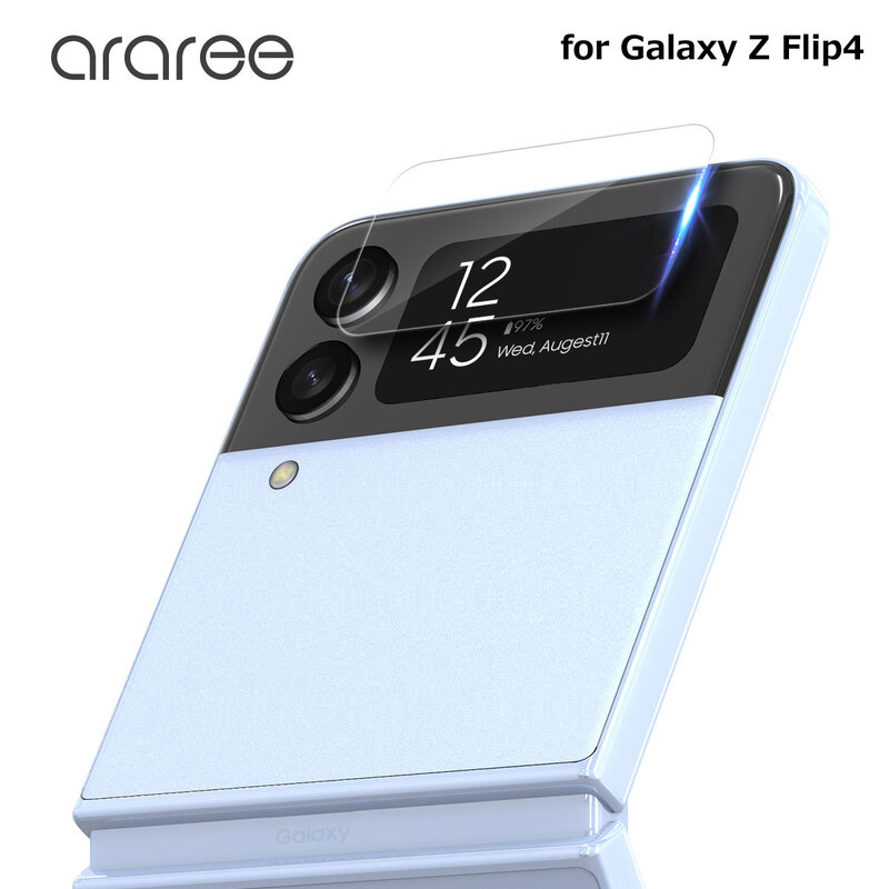 araree Galaxy Z Flip 4 CORE カバーディスプレイ用強化ガラスフィルム クリア [SAMSUNGの公式認証品]