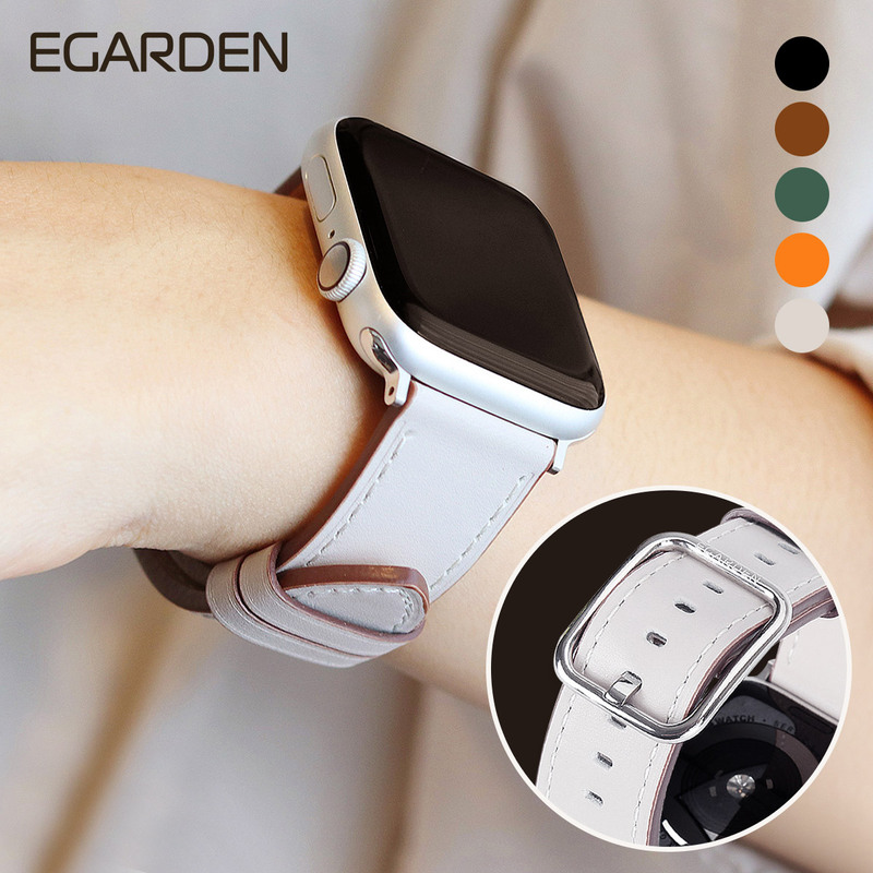 アップルウォッチバンド スクエアバックル 本革バンド for Apple Watch 49mm, 46/45/44/42/41/40/38mm