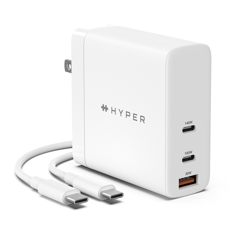 HyperJuice 140W PD 3.1 電源アダプタ ACアダプタ [3ポート 同時充電 急速充電器 ]|Hyper|ブランド
