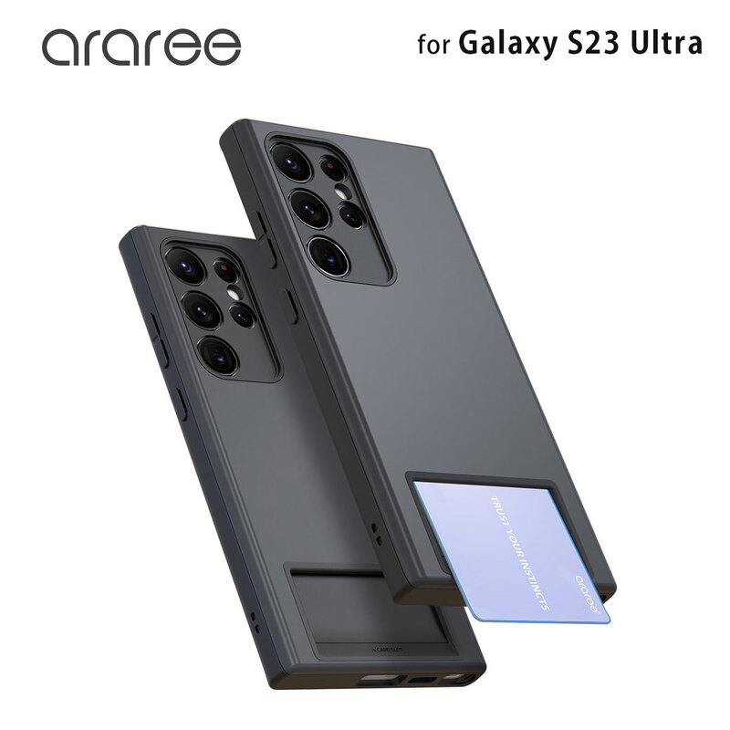 araree Galaxy S23 Ultra 対応 カードスロット付き Air Slot ブラック [SAMSUNGの公式認証]