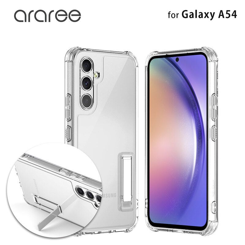 araree Galaxy A54 対応 ソフトケース Flexield スタンド付き クリア カバー [SAMSUNGの公式認証]