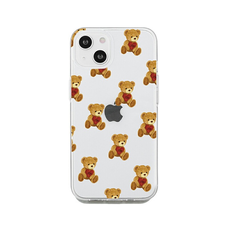 【訳あり アウトレット】 iPhone SE3 ケース カバー ソフト クリア バックカバー Dparks ハートテディ iPhone 13 / 13 Pro / iPhone 13 mini / iPhone SE (第3/2世代)、、iPhone 8 / 7 背面カバー型 アイフォンケース