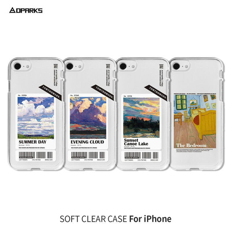 【訳あり アウトレット】 iPhone SE3 ケース カバー ソフト クリア バックカバー Dparks 名画シリーズ2 iPhone SE (第3/2世代)、、iPhone 8 / 7 背面カバー型 アイフォンケース