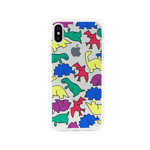 【訳あり アウトレット 半額】iPhone Xケース Dparks ソフトクリアケース カラフルザウルス(ディーパークス)アイフォン カバー