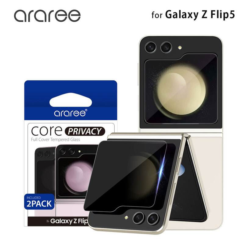 araree CORE のぞき見防止 強化ガラスフィルム (2枚入り) for Galaxy Z Flip5