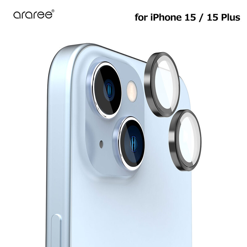 araree [ iPhone 15 / 15 Plus 用] core MR カメラ専用強化ガラスフィルム メタルリング カメラレンズ 保護フィルム
