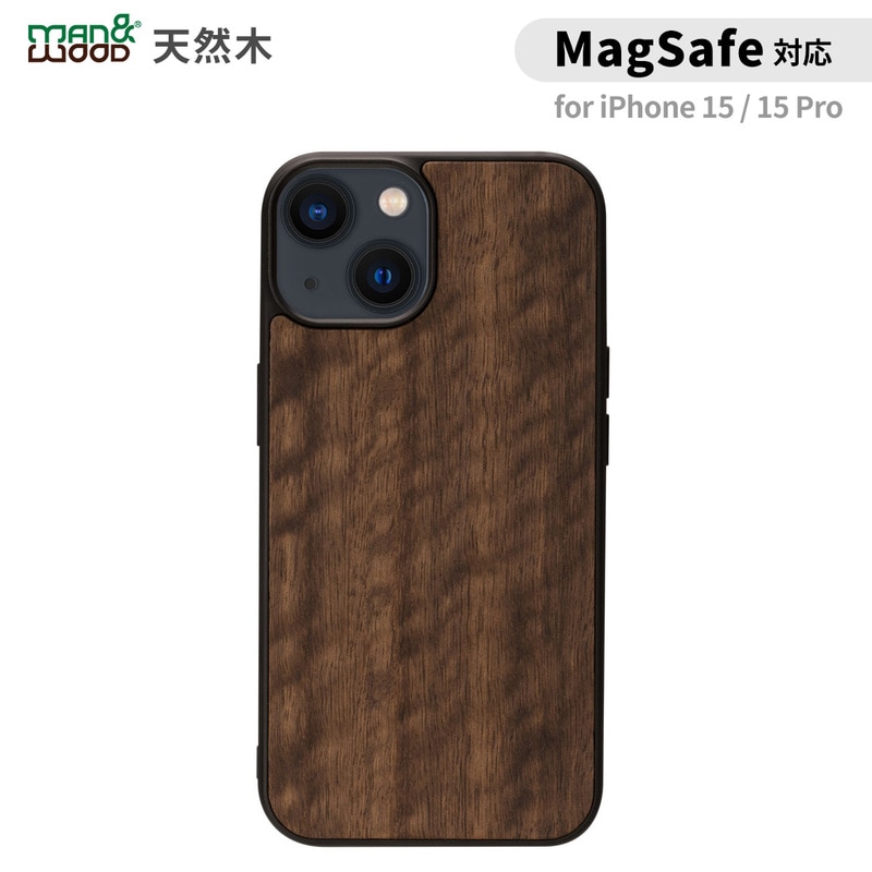 Man&Wood [ iPhone 15 / 15 Pro 用] MagSafe対応 天然木ケース Koala 木製 スマホケース