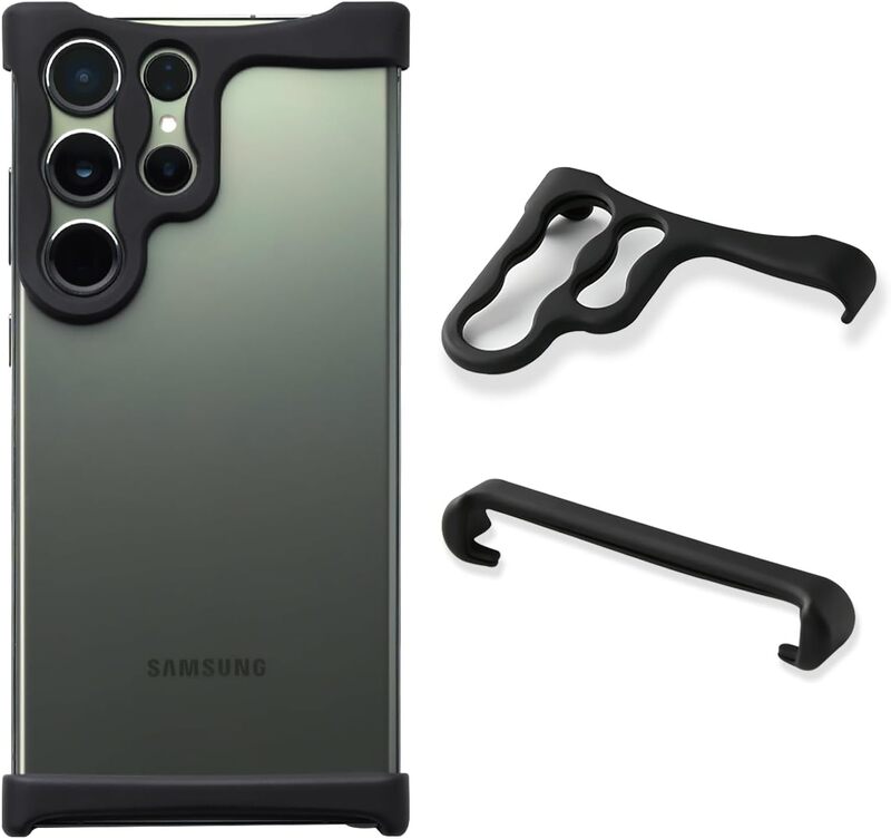 [ Galaxy S24 Ultra / S23 Ultra 用 ] アルミ・マットブラック バンパー ケース | アークパルス 