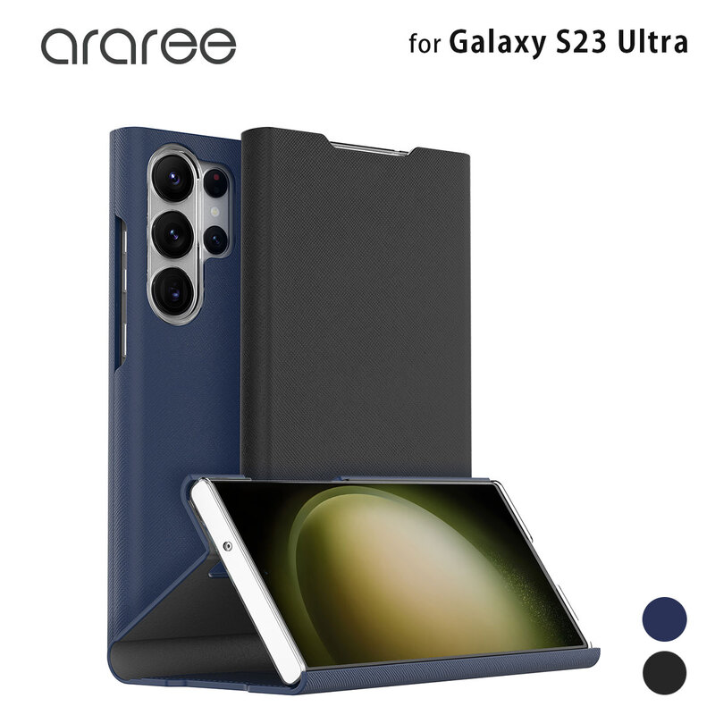 【訳あり アウトレット】 araree Galaxy S23 Ultra 対応 手帳型ケース Bonnet Stand マグネット クロージング 留め具 [SAMSUNGの公式認証]