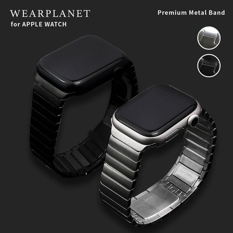 【訳あり アウトレット】 WEARPLANET アップルウォッチ プレミアムメタルバンド [ Apple Watch Ultra 49mm, 45-38mm (Series 1-8,SE) ] |スマ