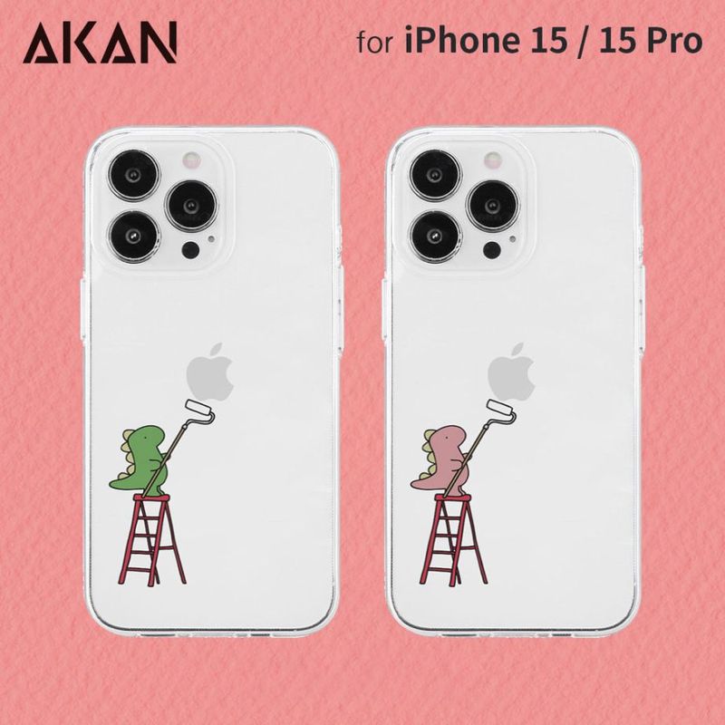 【訳あり アウトレット】[ iPhone 15 / 15 Pro 用] ソフト クリアケース ペインティング 透明 カバー