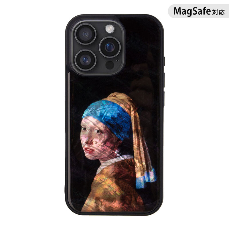 [iPhone 16 / 16 Pro 用] MagSafe対応 天然貝ケース 名画 真珠の耳飾りの少女 