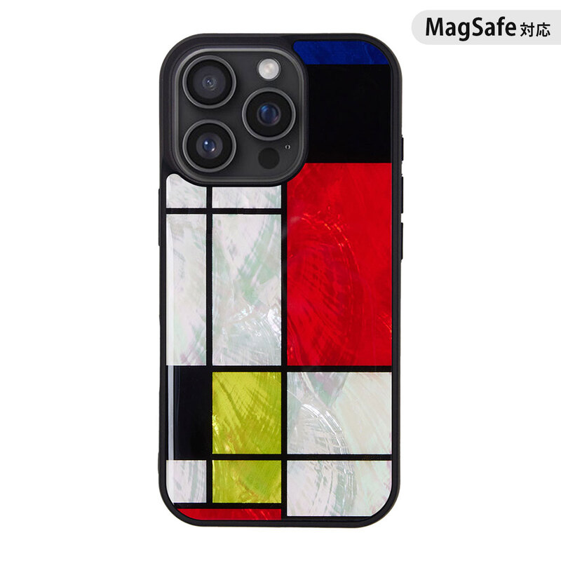 [iPhone 16 / 16 Pro 用] MagSafe対応 天然貝ケース Mondrian（モンドリアン）