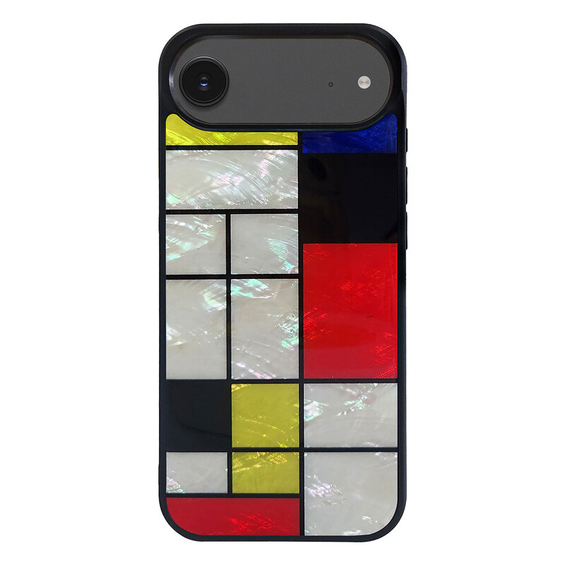 [ iPhone 17 / iPhone Air / 17 Pro 用] 天然貝ケース Mondrian（モンドリアン） for iPhone 16 / 16 Pro