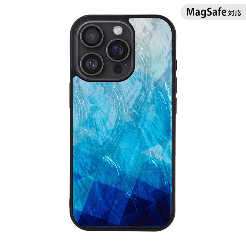 [iPhone 16 / 16 Pro 用] MagSafe対応 天然貝ケース Blue Lake（ブルーレイク）